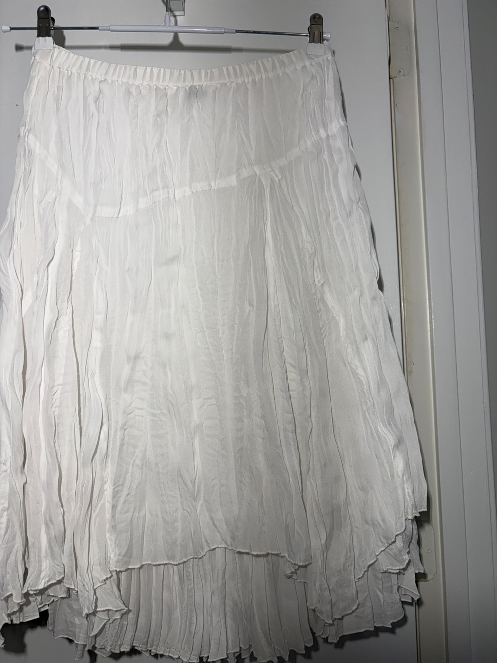 Allison Taylor White High-Low Pleated Skirt